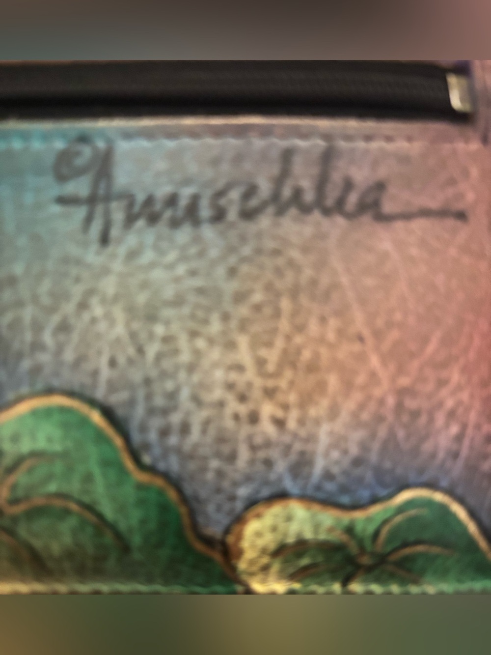 ANUSCHKA HAND-PAINTED LEATHER WALLET - Picture 12 of 12